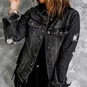 Ripped Raw Denim Jacket